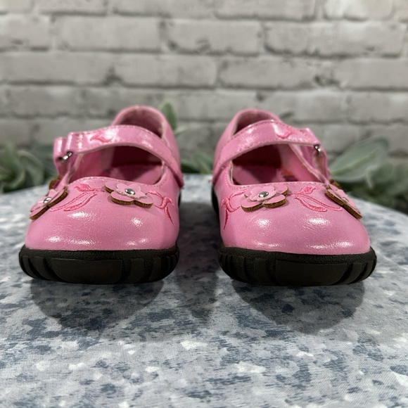 The Children’s Place Pink Floral Round Toe Mary Janes - Girls 7M 💖EUC💖 - Picture 2 of 10